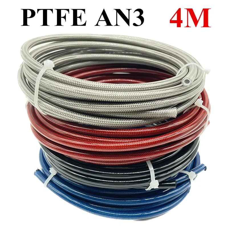Ptfe Tube - 4M AN3 Motorfiets Gevlochten RVS Nylon