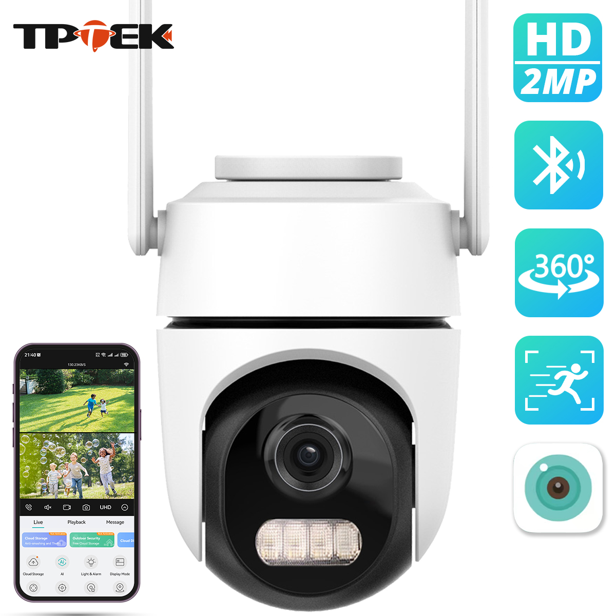 Btt Skr Mini - 2MP 1080P WiFi PTZ-beveiligingscamera Dual Light