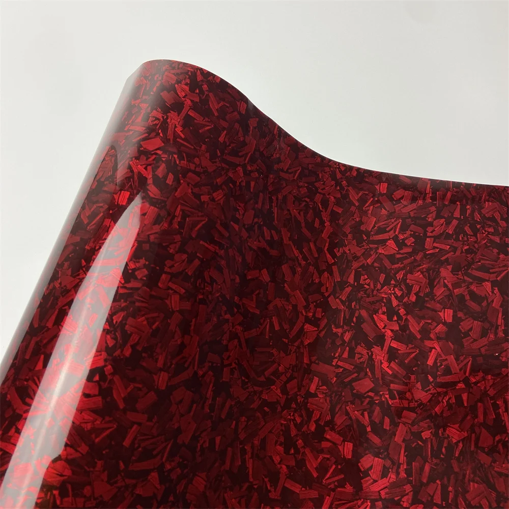 Fep Film - Kleurverandering Glanzend Rood Gesmeed Koolstofvezel Vinyl