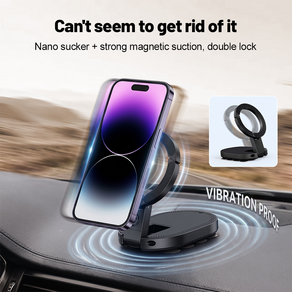 Glass Bed - 360 ° Draaibare 3-in-1 zuignap magnetische