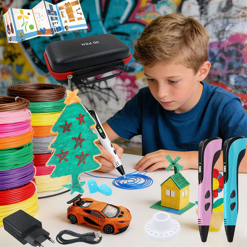 Pla Filament - 3D-printpen voor kinderen met LED-scherm, gekleurd