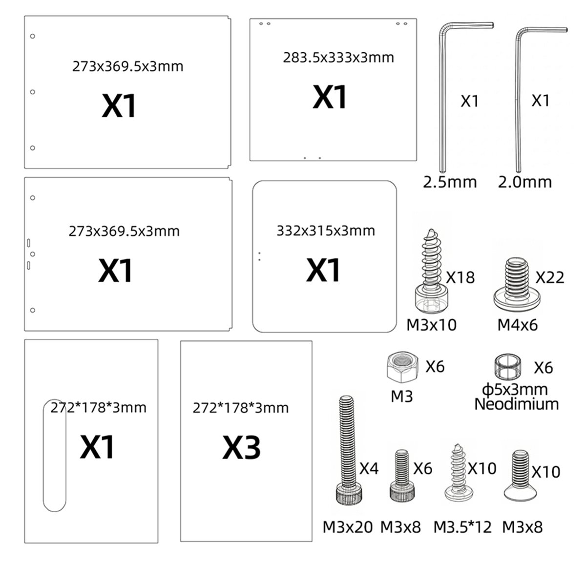 Enclosure 3D Printer - [VALUE PACK] Voor Adventurer AD5X 3D-printerbehuizingsset