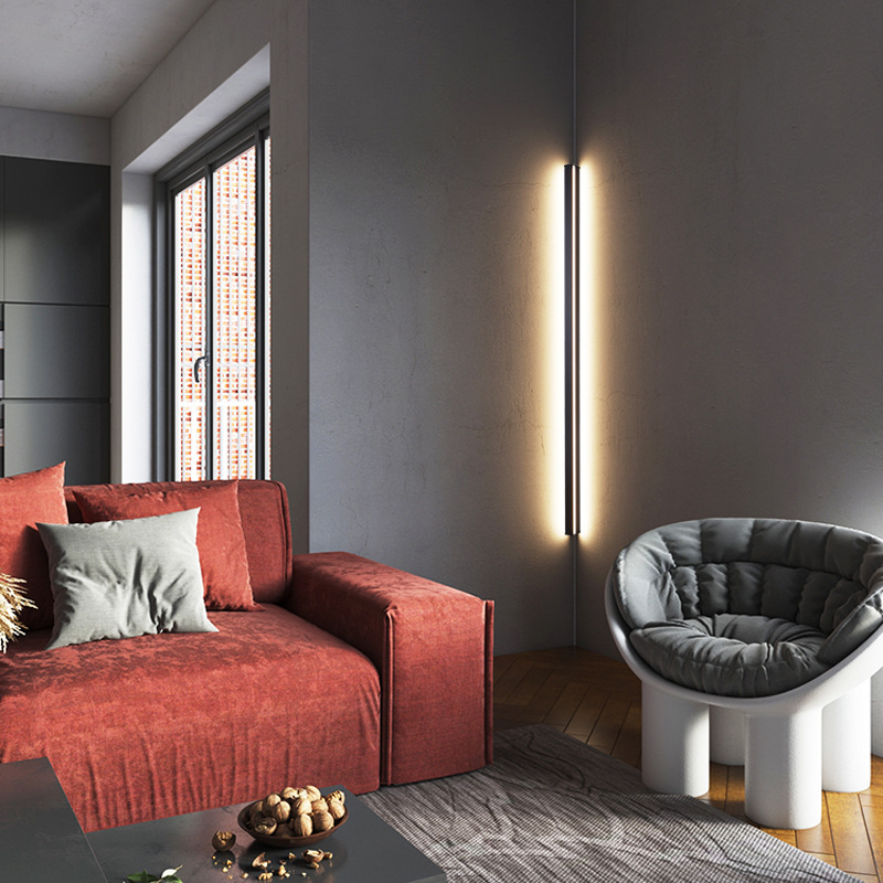 Glass Bed - Noordse Minimalistische Lange Strip Hoekwandlamp Eenvoudige