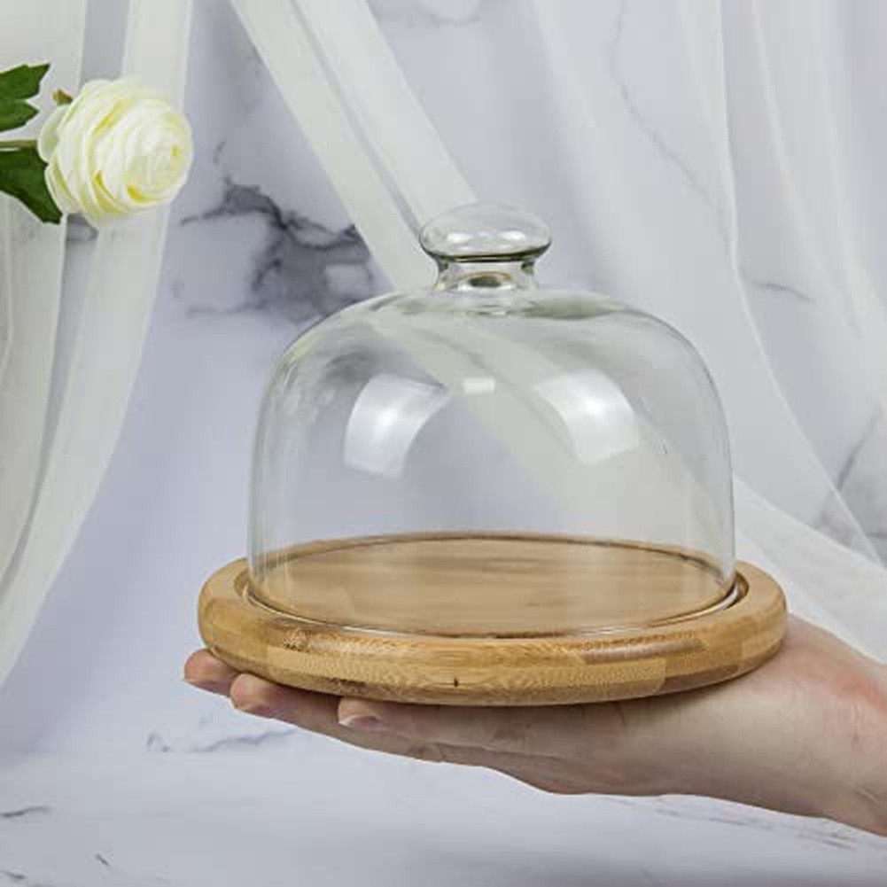 Glass Bed - Taartplateau 20,5*15cm met stolp Klassieke keukendecoratie