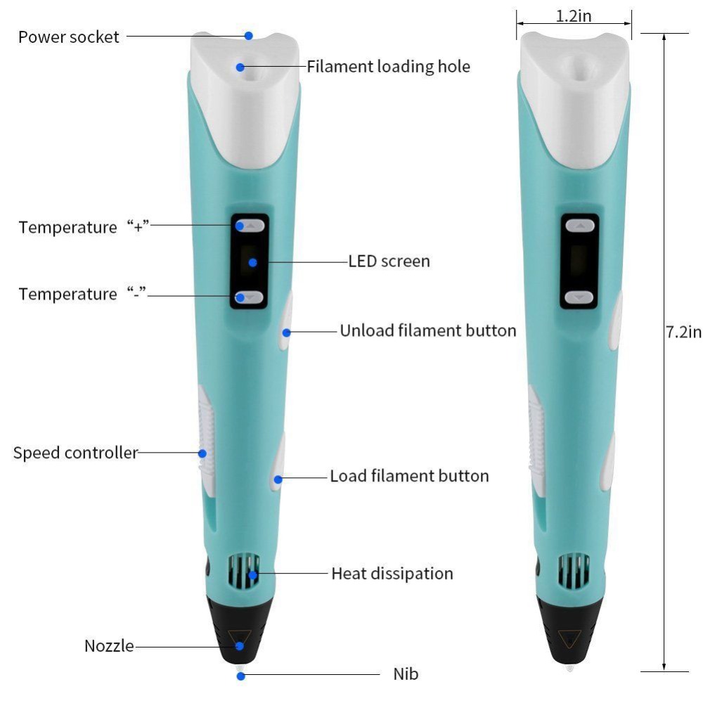 Dikale 3D Pen LED Scherm DIY 3 - Pla Filament recensie en prijs