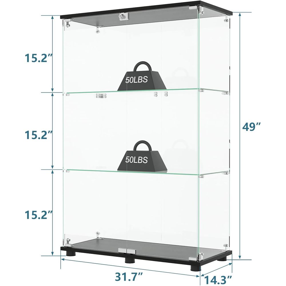 Glazen vitrinekast met 3 plank - Glass Bed recensie en prijs